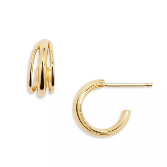 New BAUBLEBAR Bailey Triple Row Hoop Earrings - Picture 1 of 4